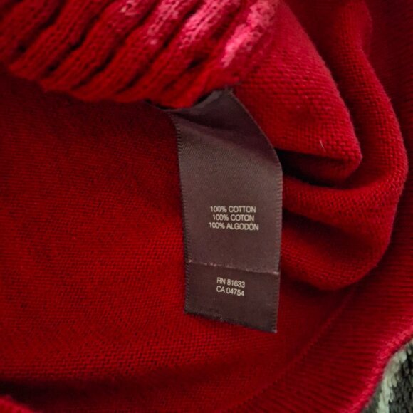 Kenneth Cole Reaction Women’s Red V-Neck Textured Knit Cotton Sweater Size S - Picture 4 of 5